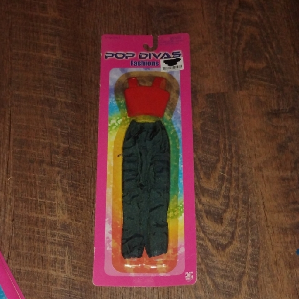 Kids Doll Outfit - Red Top & Black Pants